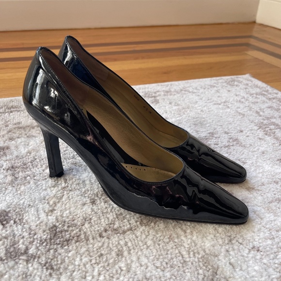Charles Jourdan Paris Black Patent Leather Heels Sz 6.5 - Picture 3 of 10